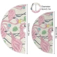thumbnail image 3 of FMSHPON FlamingosPalm Leaves Xmas Christmas Tree Skirt Stand Mat for Holiday Party Decoration Indoor Outdoor 48 inches, 3 of 6