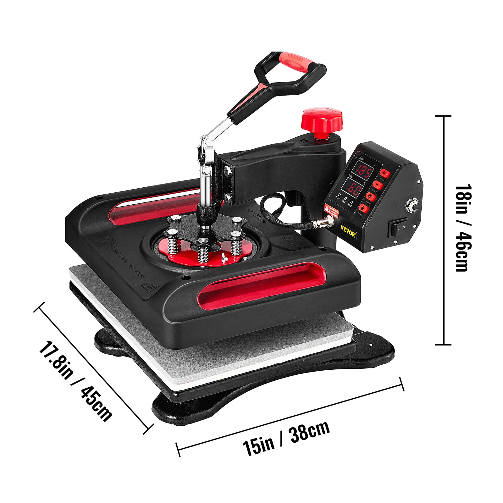 12 x 10inch Portable Iron T-shirt Heat Press Transfer Printing Machine With  Mug and Cap Heater, Free Giving 8 10 Plate Heating Pad $169.13