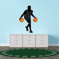 thumbnail image 3 of Sports Wall Decals for Boys Bedroom - Two Ball Dribbling Drills Silhouette Player DIY & Creativity Boy Girl Bedroom Wall Sticker - Size: 21 In x 30 In, 3 of 5
