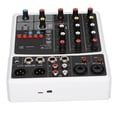thumbnail image 3 of 4 Channel Sound Mixer Board, 48V Phantom Power Stereo Recording 100-240V 4 Channel Mixer One Key Anti Howling  For Condenser Microphone For Gutiar Black,White, 3 of 8
