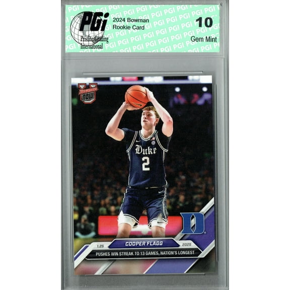 Cooper Flagg 2024 Bowman University Now #51 Win Streak Rookie Card PGI 10