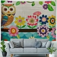 thumbnail image 4 of Orinice Owl Flowers Colorful Tapestry Wall Hanging Unique Style Graphic Tapestries Home Wall Decor Art for Living Room Bedroom Apartment Farmhouse Dorm 50x40inch, 4 of 6