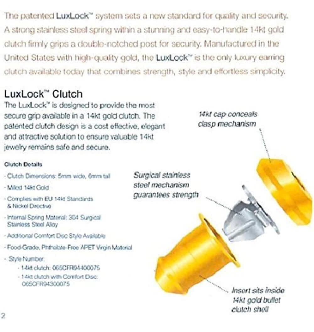 World's most secure Patented Replacement Earring Back in .925 Silver