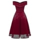 thumbnail image 3 of Vintage Lace Evening Party Dress Women Slash Neck Sleeveless Midi Dress Ladies Elegant Dresses, 3 of 5