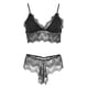 thumbnail image 3 of Conjunto de sujetador de encaje de lencería bralette para mujer Negro l, 3 of 9