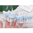 thumbnail image 4 of Women Girls Costume Accessories Stocking Ring Wedding Accessories Leg Ring Bow Leg Loop Lace Garter SKY BLUE, 4 of 7
