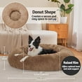 thumbnail image 6 of Calming Donut Dog Bed Pillow for Large Pets, Machine Washable Removable Cover, Comfort Plush Fluffy Faux Fur with Anti-Slip Bottom, Cats-Friendly Round Cuddly Design, Ocher, 36 inches, 6 of 7
