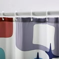 thumbnail image 6 of Mid Century Modern Abstract Fabric Shower Curtain Blue Orange 1960’s Old Fashioned Scandinavian Bathroom Decor Accessories Colorful Retro Geometric Shower Curtain Set with 12 Hooks, 72x72, 6 of 6