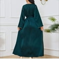 thumbnail image 6 of Lovskoo 2024 Women's Floral Muslim Kaftan Maxi Dresses Print Long Sleeve Crew Neck Dress Party Robe Green-L, 6 of 9