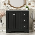 thumbnail image 6 of Harper & Bright Designs 36" Modern Bathroom Vanity with Sink, Bathroom Cabinet Freestanding with Drawers, Single Sink Bathroom Vanity with Adjustable Shelf, Black, 6 of 16