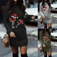 thumbnail image 5 of Kiplyki Clearance Christmas Dress for Women Casual Long Sleeve Round-Neck Solid Warm Loose Long Dresses, 5 of 5