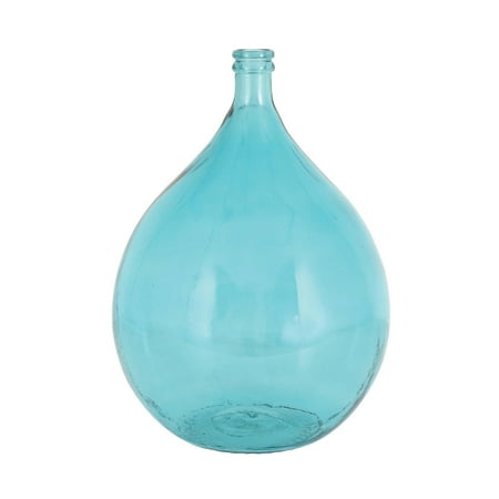 DecMode 22" Spanish Teal Glass Vase