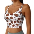 thumbnail image 2 of Goofa Football Printed Sports Bras for Women, High Impact Running Bra Workout Crop Tank Tops Longline Sports Bra Push up-Large, 2 of 9