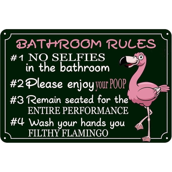 Bathroom Rules Funny Tin Sign,No Selfies in The Bathroom Vintage Bathroom Decor Metal Signs for Home Cafe Garage Man Cave Bar Rustic Decor 8x12 Inch
