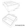 Avalon 35 inch Wide Contemporary Square Coffee Table Storage Ottoman in Blue Velvet Fabric