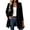 Black-#001, variant on Women's Long Blazer Coat Notched Lapel Single Breasted Long Sleeve Button Front with Pockets Casual Fall Winter Outerwear,Khaki 2XL