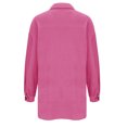 thumbnail image 4 of BiZtdJrK Womens Soft Polar Fleece Jacket Casual Button Down Lapel Blouse Jackets Solid Color Long Sleeve Shirts Coat with Pockets Dollar Sales Hot Pink L, 4 of 7