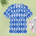thumbnail image 5 of Diamond Grid Pattern T-Shirts Casual T-Shirt Short Sleeve Women Trendy Tshirt Beach Custom Tops, 5 of 5