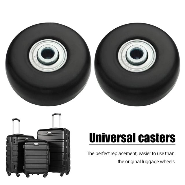 Ruedas De Repuesto Para Maleta De Equipaje 1 par de ruedas de goma Mute Trolley Case Ruedas Herramienta de reparación de lujo resistente al desgaste