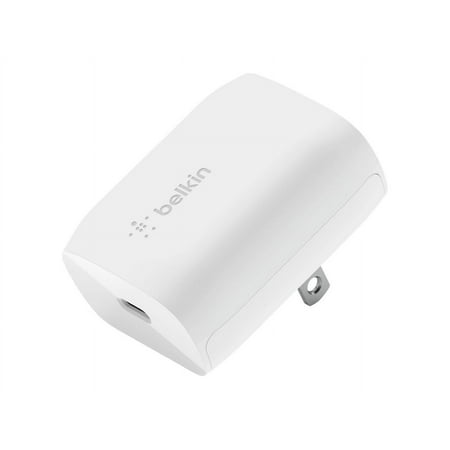 Belkin 20-Watt USB-C Wall Charger, Power Delivery USB-C Charger, PPS Fast Charging for Apple iPhone 15, 15 Plus, 15 Pro, 15 Pro Max, 14, 14 Pro, 14 Pro Max, Galaxy S23, iPad, AirPods & More - White