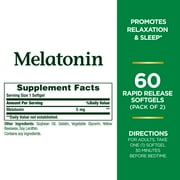 Nature's Bounty Melatonin 5 mg Twin Pack, 60 Rapid Release Liquid Softgels