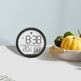 thumbnail image 6 of Digital Wall Clock with Temperature and Humidity Display | Silent Electronic Alarm Clock for Home & Office | Modern Digital Display for Indoor Room Temperature Monitoring, 6 of 10