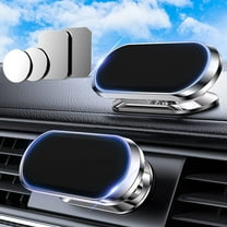 [2 Pack] Magnetic Phone Holder for Car[Upgrade Magnet] Phone Mount for Car,Car Phone Holder Mount 360 Adjustable, Dashboard Car Mount Fits Samsung iPhone etc All Smartphones (Silver)