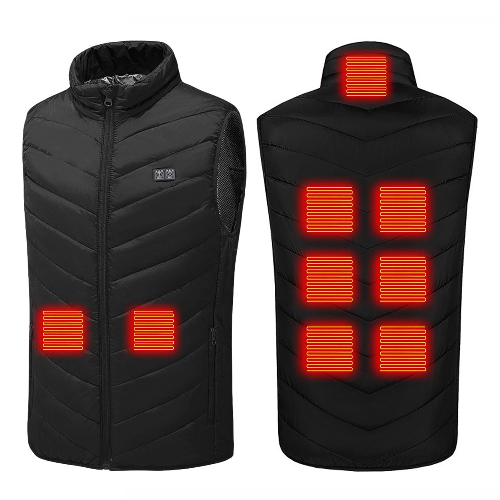 Brnmxoke Womens Plus Vest Lightweight Rechargeable Electric Heated Vests Unisex Sleeveless Warm Outerwear Jackets Black,L