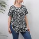 thumbnail image 3 of Gibobby Blusa de Trabajo de Manga Corta Camiseta informal manga corta con cuello redondo y manga corta con estampado talla grande para mujer(Negro,G), 3 of 5