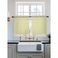thumbnail image 2 of Yellow Striped Tier Curtains 36 Inch Length,Sheer Curtains for Bedroom Living Room Window Modern Simple Farmhouse Beige Vintage Rod Pocket Drapes Kitchen Curtains Small Half Window 27.5"x36" 2 Panels, 2 of 6