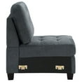 thumbnail image 3 of Seh Armless Modular Sofa Chair with Plush Cushions- Soft Dark Gray Fabric, 3 of 5