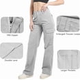thumbnail image 4 of Women's Cargo Pants Baggy Relaxed Fit Cotton Hiking Work Pants with 6 Pockets Grey, 4 of 10