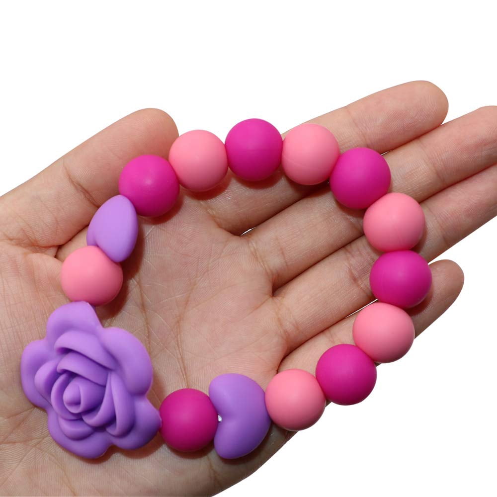 EIMELI Sensory Chew Bracelet for Kids, Silicone chewable Beads Bracelet for  Girls and Boys, Chewing Ring Purple Rose Teething Toys for Toddlers and  Infant Reduces Biting Fidgeting Anxiety 