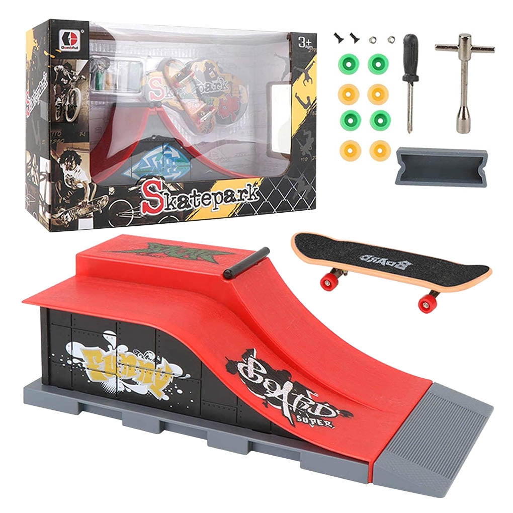 Boxed Mini Finger Board Micro Skateboard & Ramp Tools Place Play Set Toy E# 