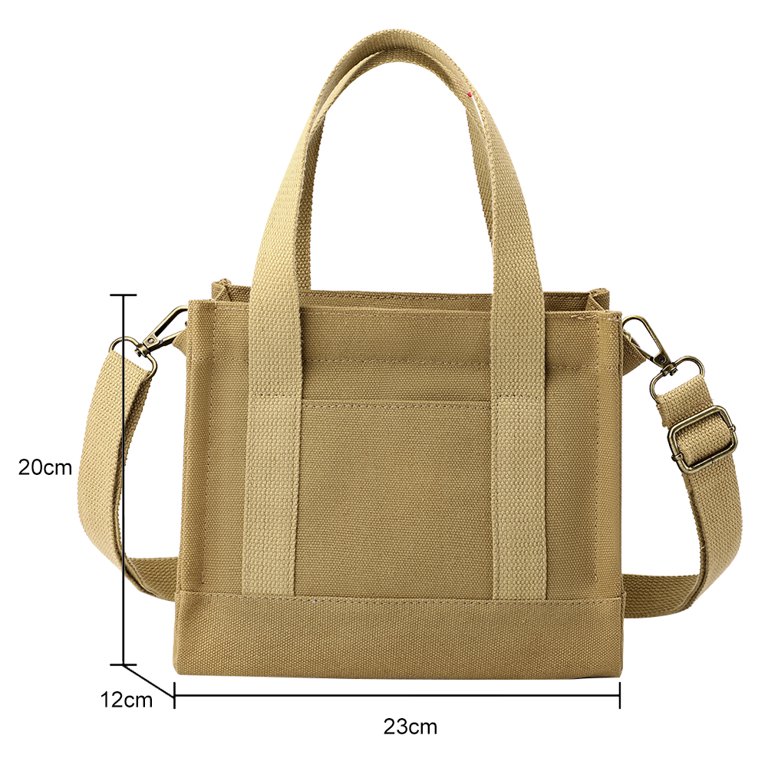 Fashion Solid Color Tote Bag Beige and Black Shopping Original Unisex  Travel Canvas Bags Foldable Shopper Totes Large Tote