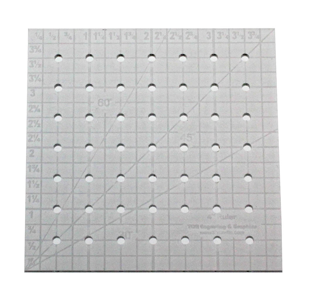 Square Ruler 4". - Clear Acrylic - Quilting/Sewing - Template 1/8"