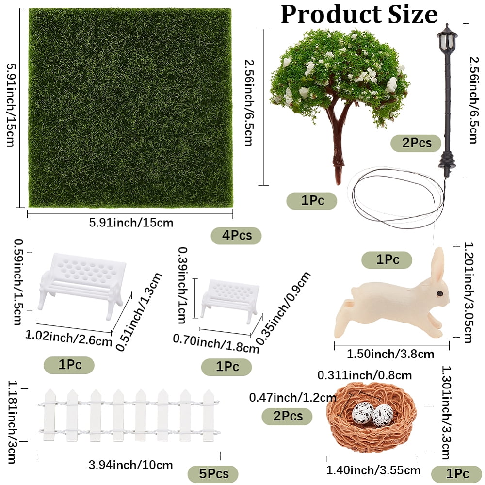 Resin Display Decorations Moss Micro Landscape Garden Decorations Mixed Shapes 12~150x8~150x6~30.5mm