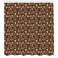 thumbnail image 3 of Ambesonne Nature Shower Curtain, Flowers Leaves on Brown Back, 69"Wx84"L, Multicolor, 3 of 3