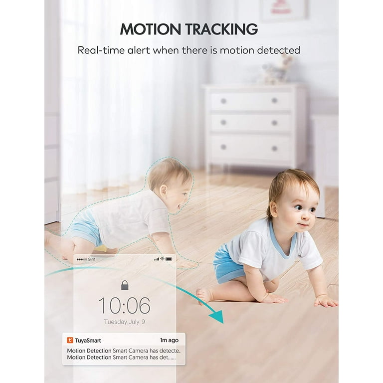 Image 6 of Baby Monitor, 360° Wireless 5G Nanny Cam with Safety Alerts, 4MP HD WiFi  Camera for Human & Pet Detection, Home Security Camera with Two-Way Audio, Motion Tracking, IR Night Vision, Sleep Tracking