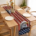 thumbnail image 3 of American Flag Table Runner - 72 Inch Long, Kitchen Dining Table Runner Dresser Scarves, Eagle Blue Red USA Flag Vintage Farmhouse Decor for Coffee Tables Wedding Party Banquet, 3 of 8