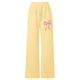 thumbnail image 4 of Little Girls Sweatpants Pants Printed Jogger Pants Athletic Trousers with Elastic Waist Pants Size 6-7T ,Yellow, 4 of 4
