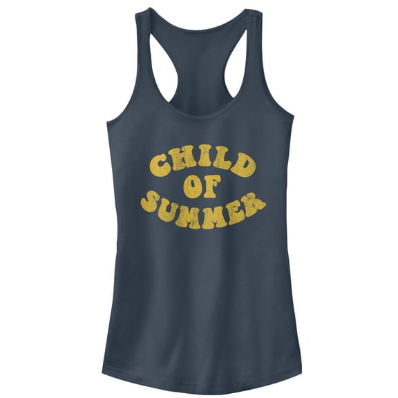 Junior's CHIN UP Child of Summer Racerback Tank Top Indigo Small