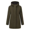thumbnail image 4 of Women's Softshell Jacket with Hood Fleece Lined Windbreaker Zip Up Button Winter Insulated Long Warm Jacket, 4 of 5
