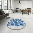 thumbnail image 3 of Ahgly Company Indoor Rectangle Patterned Steel Blue Novelty Area Rugs, 5' x 8', 3 of 6
