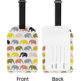 thumbnail image 5 of GZHJMY Cute Seamless Elephant Luggage Tags Set of 2, PU Leather Travel ID Label with Privacy Name Card Cover for Travel Bag Suitcase Decoration, 5 of 6