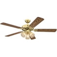 thumbnail image 5 of Westinghouse Lighting  Vintage 52-Inch Indoor 5-Blade Ceiling Fan, Dimmable LED Light with Clear Ribbed Glass Polished Brass Brass Polished, 5 of 8