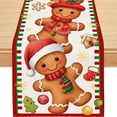 thumbnail image 1 of Christmas Table Runner, Gingerbread Christmas Decorations Sweet Christmas Runner for Table Seasonal Winter Holiday Decor for Indoor Outdoor Party Dining Table (13'''' x 72''''), 1 of 6