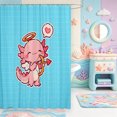thumbnail image 2 of Manfei Colorful Axolotl Shower Curtain 72Wx72L,Funny Salamander Bathroom Curtain, 2 of 5