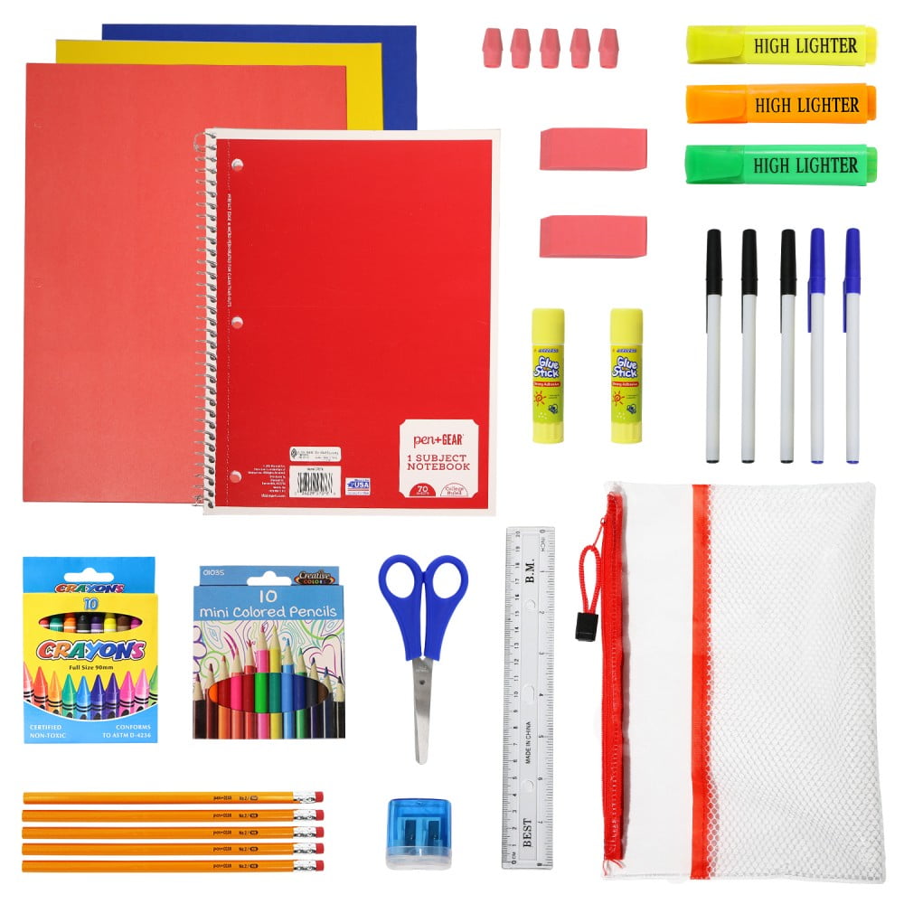 50 Piece Kids Bulk School Supply Kits Wholesale School Supplies Case of 24