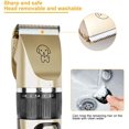thumbnail image 4 of Electric Dog Grooming Clipper, Cordless Pet Grooming Kit Hair Clipper Kit for Dogs, Cats, Pets (Gold), 4 of 5